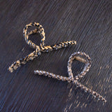 Metal Braided Twist Curved Hair Claw Clip - Python Print