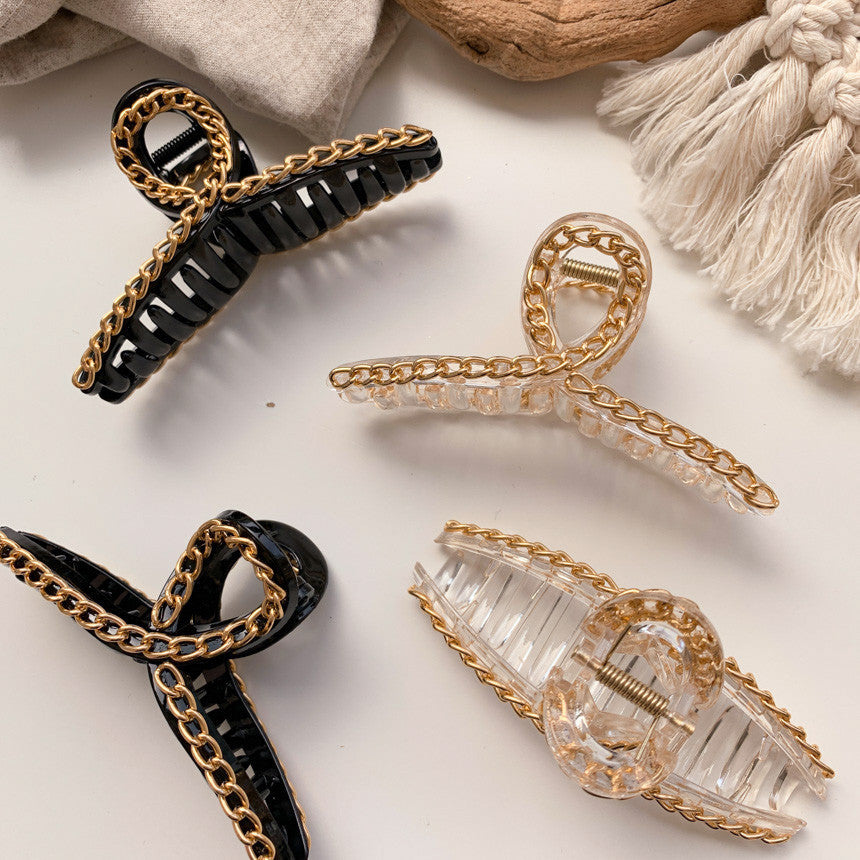 Gold Chain Hair Clip Metal Hair Clip With Gold Chain, 8cm or 10cm Long - Etsy main image 4